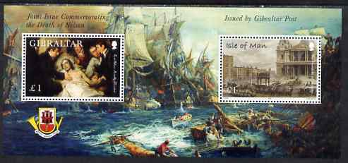 Gibraltar & Isle of Man 2005 Joint Issue Bicentenary of Battle of Trafalgar perf sheetlet unmounted mint, SG MS 1145