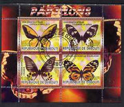 Djibouti 2008 Butterflies #1 perf sheetlet containing 4 values fine cto used
