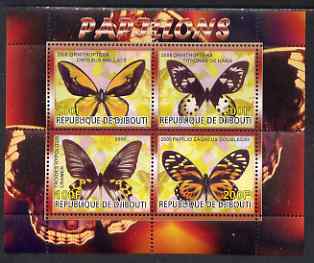 Djibouti 2008 Butterflies #1 perf sheetlet containing 4 values unmounted mint