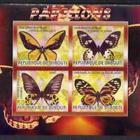 Djibouti 2008 Butterflies #1 imperf sheetlet containing 4 values unmounted mint
