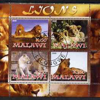 Malawi 2008 Lions perf sheetlet containing 4 values fine cto used
