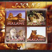 Malawi 2008 Lions perf sheetlet containing 4 values unmounted mint