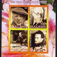 Malawi 2008 Great Artists of the 20th Century imperf sheetlet containing 4 values unmounted mint