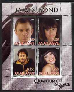 Malawi 2008 James Bond - Quantum of Solace perf sheetlet containing 4 values unmounted mint