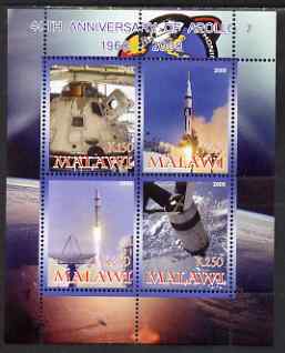 Malawi 2008 40th Anniversary of Apollo 7 perf sheetlet containing 4 values unmounted mint