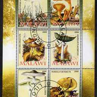Malawi 2008 Poisonous Mushrooms perf sheetlet containing 6 values fine cto used