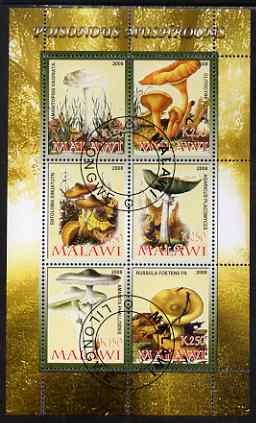Malawi 2008 Poisonous Mushrooms perf sheetlet containing 6 values fine cto used