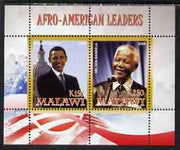 Malawi 2008 Afro-American Leaders #1 - Barack Obama & Nelson Mandela perf sheetlet containing 2 values unmounted mint