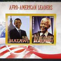Malawi 2008 Afro-American Leaders #1 - Barack Obama & Nelson Mandela imperf sheetlet containing 2 values unmounted mint
