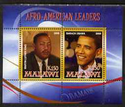 Malawi 2008 Afro-American Leaders #2 - Barack Obama & Martin Luther King perf sheetlet containing 2 values unmounted mint