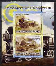 Djibouti 2008 Steam Locos #1 - Iron Duke & BR Standard 5S perf sheetlet containing 2 values unmounted mint