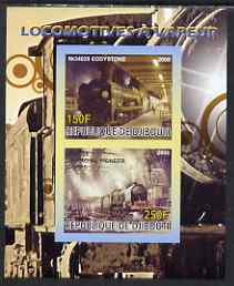 Djibouti 2008 Steam Locos #2 - Eddystone & Royal Pioneer Corps imperf sheetlet containing 2 values unmounted mint