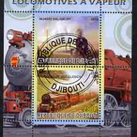 Djibouti 2008 Steam Locos #5 - Salisbury & Duchess of Buccleuch perf sheetlet containing 2 values fine cto used
