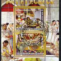 Djibouti 2008 Art & Chess #2 - perf sheetlet containing 2 values fine cto used