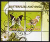 Malawi 2008 Butterflies & Owls perf sheetlet containing 2 values fine cto used