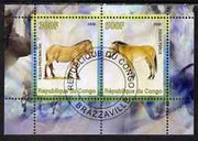Congo 2008 Wild Horses perf sheetlet containing 2 values fine cto used