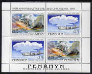 Cook Islands - Penryhn 1995 50th Anniversary of the End of WW2 perf sheetlet containing 4 values (2 sets of 2) unmounted mint, SG 513-4