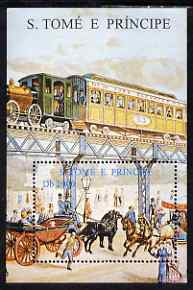 St Thomas & Prince Islands 1999 Early Railways perf m/sheet unmounted mint. Note this item is privately produced and is offered purely on its thematic appeal