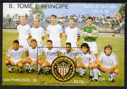 St Thomas & Prince Islands 1990 Football World Cup 50Db perf m/sheet (USA Team & Emblem) unmounted mint. Note this item is privately produced and is offered purely on its thematic appeal