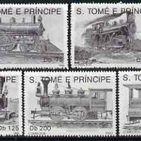 St Thomas & Prince Islands 1992 Steam Locos perf set of 5 values unmounted mint. Note this item is privately produced and is offered purely on its thematic appeal