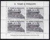 St Thomas & Prince Islands 1992 Steam Locos perf sheetlet containing 4 x 75 Db values unmounted mint