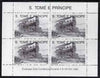 St Thomas & Prince Islands 1992 Steam Locos perf sheetlet containing 4 x 100 Db values unmounted mint. Note this item is privately produced and is offered purely on its thematic appeal