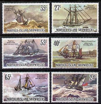 Norfolk Island 1982 Shipwrecks set of 6 unmounted mint, SG 287-92
