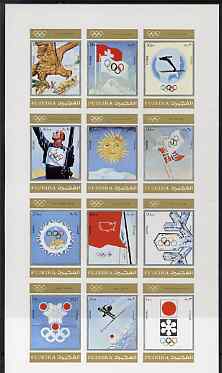 Fujeira 1972 Winter Olympics since 1924 imperf set of 12 unmounted mint, Mi 903-14B