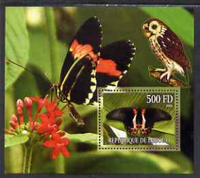 Djibouti 2006 Owl & Butterfly #3 perf m/sheet unmounted mint
