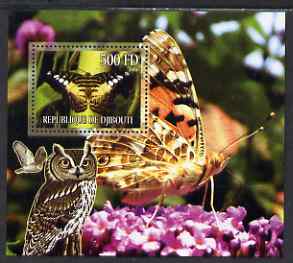 Djibouti 2006 Owl & Butterfly #4 perf m/sheet unmounted mint