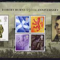 Great Britain 2009 Robert Burns 250th Anniversary perf m/sheet unmounted mint