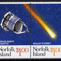 Norfolk Island 1986 Halley's Comet se-tenant set of 2 unmounted mint, SG 383a
