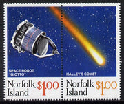 Norfolk Island 1986 Halley's Comet se-tenant set of 2 unmounted mint, SG 383a