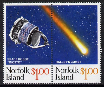 Norfolk Island 1986 Halley's Comet se-tenant set of 2 unmounted mint, SG 383a