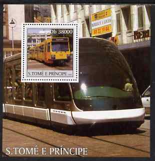 St Thomas & Prince Islands 2003 Trams perf s/sheet containing 1 value unmounted mint
