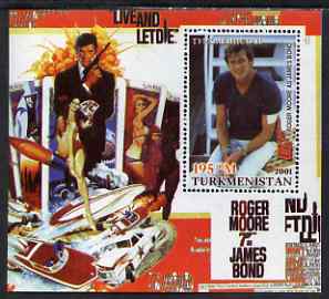 Turkmenistan 2001 Icons of the 20th Century - James Bond perf s/sheet featuring Roger Moore unmounted mint