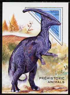 Somalia 1997 Prehistoric Animals miniature sheet containing triangular 1000s value unmounted mint