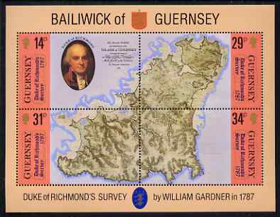 Guernsey 1987 Bicentenary of Survey of Guernsey perf m/sheet unmounted mint, SG MS 393