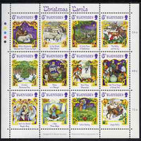 Guernsey 1986 Christmas - Carols perf sheetlet containing set of 12 values unmounted mint, SG 381-92