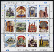 Guernsey 1988 Christmas - Ecclesiastical Links perf sheetlet containing set of 12 values unmounted mint, SG 439-50