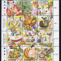 Guernsey 1992 Christmas - Seasonal Fayre perf sheetlet containing set of 12 values unmounted mint, SG 593-604