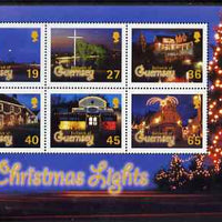 Guernsey 2001 Christmas - Festive Lights perf sheetlet containing set of 6 values unmounted mint, SG 928-33