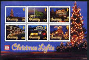 Guernsey 2001 Christmas - Festive Lights perf sheetlet containing set of 6 values unmounted mint, SG 928-33