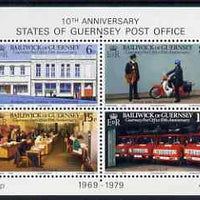 Guernsey 1979 10th Anniversary of Guernsey Postal Administration perf sheetlet containing set of 4 values unmounted mint, SG MS211