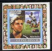 Guinea - Bissau 2007 Rugby - Nick Evans individual imperf deluxe sheet unmounted mint. Note this item is privately produced and is offered purely on its thematic appeal