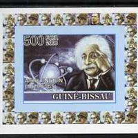 Guinea - Bissau 2008 Albert Einstein 500f individual imperf deluxe sheet unmounted mint. Note this item is privately produced and is offered purely on its thematic appeal