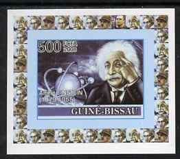Guinea - Bissau 2008 Albert Einstein 500f individual imperf deluxe sheet unmounted mint. Note this item is privately produced and is offered purely on its thematic appeal