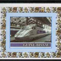 Guinea - Bissau 2008 Railways - TGV 500f individual imperf deluxe sheet unmounted mint. Note this item is privately produced and is offered purely on its thematic appeal