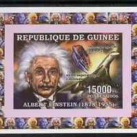Guinea - Conakry 2006 Albert Einstein individual imperf deluxe sheet #3 with Concorde, unmounted mint. Note this item is privately produced and is offered purely on its thematic appeal as Yv 321