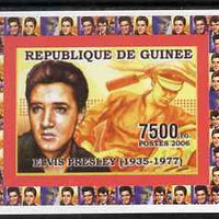 Guinea - Conakry 2006 Elvis Presley individual imperf deluxe sheet #2, unmounted mint. Note this item is privately produced and is offered purely on its thematic appeal as Yv 323